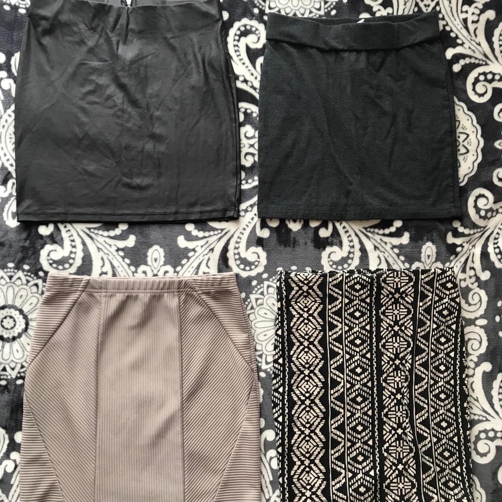 Lot of 4 Bodycon Mini Skirts